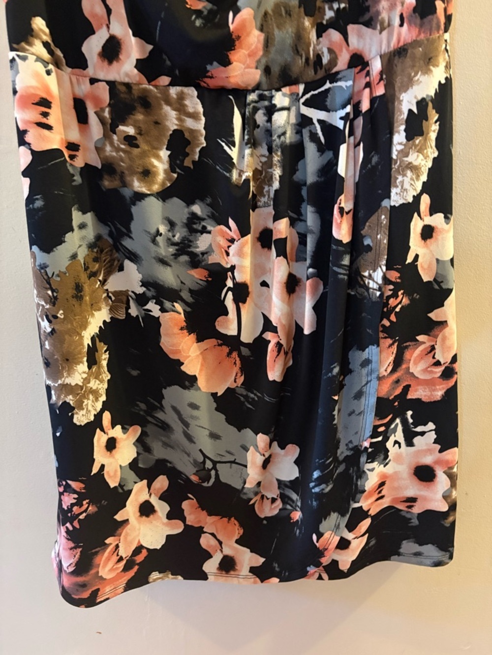 Cleo Black Floral Cowl Neck Midi Dress, Sz XXL. - Picture 8 of 14